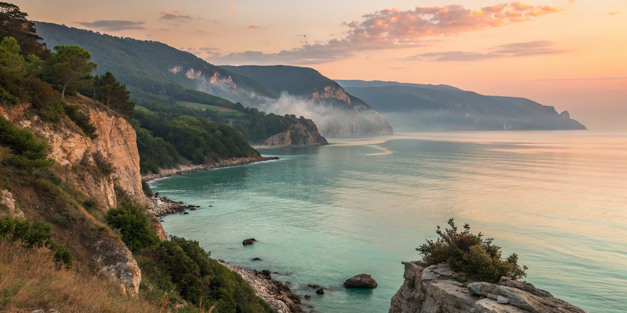 Sunrise over the Black Sea in Batumi — soft light and peaceful seaside atmosphere